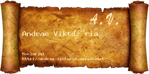 Andrae Viktória névjegykártya